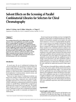 Solvent Effects on the Screening of Parallel Combinatorial Libraries