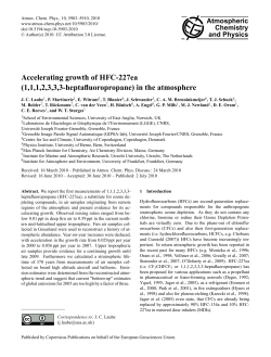 (1,1,1,2,3,3,3-heptafluoropropane) in the atmosphere