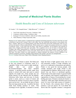 Health Benefits and Cons of Solanum tuberosum