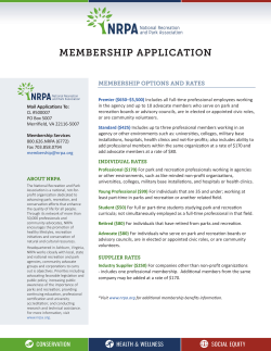 membership application - National Recreation and Park Association