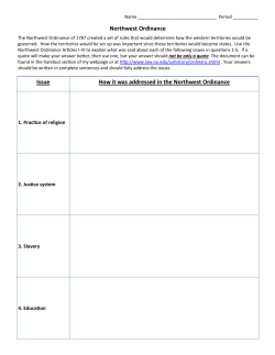 Northwest Ordinance Webquest