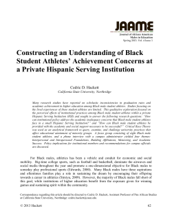 Constructing an Understanding of Black Student Athletes