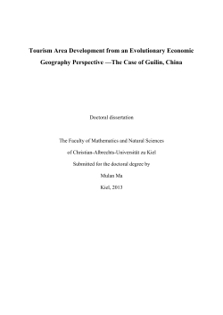 Tourism Area Development from an Evolutionary Economic