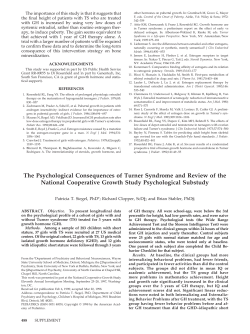 The Psychological Consequences of Turner Syndrome and Review