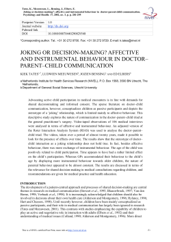 Affective and instrumental behaviour in doctor-parent-child