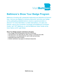 Baltimore`s Show Your Badge Program