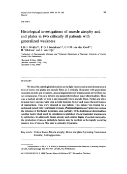 Histological investigations of muscle atrophy and end plates in two
