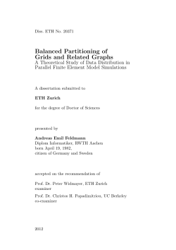 Balanced Partitioning of Grids and Related Graphs - ETH E