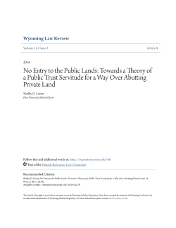 No Entry to the Public Lands - Wyoming Scholars Repository