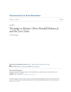 The Judge as Mentor: Oliver Wendell Holmes, Jr., and His Law Clerks