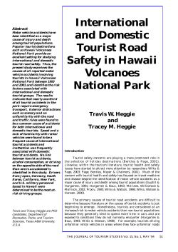 International and Domestic Tourist Road Safety in Hawaii Volcanoes