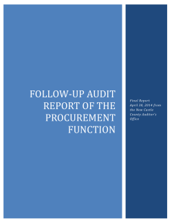 Follow-up audit report of the procurement function