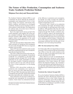 The Future of Rice Production, Consumption and