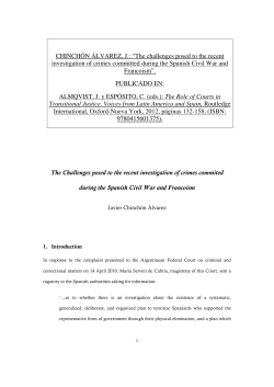 CHINCH&Oacute;N &Aacute;LVAREZ, J.: &ldquo;The challenges posed to the recent