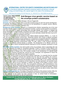 Anti-Dengue virus genetic vaccine based on the envelope protein