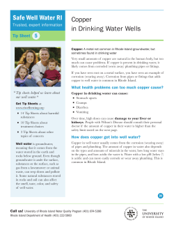 Copper in Drinking Water Wells