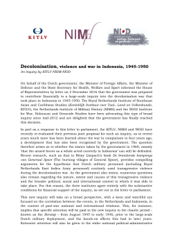 Decolonisation, violence and war in Indonesia, 1945-1950