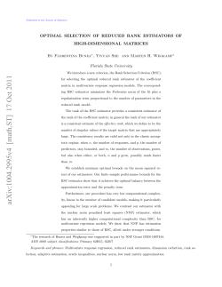 Optimal selection of reduced rank estimators of
