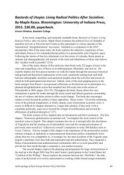 Bastards of Utopia: Living Radical Politics After Socialism. By Maple