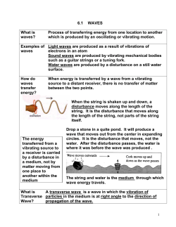6.1 WAVES What is waves? Process of transferring energy from one