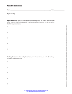 Possible Sentences