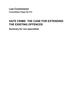hate crime: the case for extending the existing