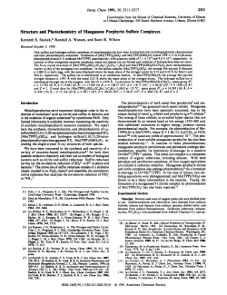 Structure and Photochemistry of Manganese Porphyrin Sulfate