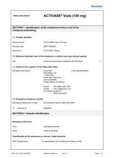 ACTIVASE&reg; Vials (100 mg)
