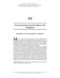 Non-International Armed Conflicts in the Phillippines