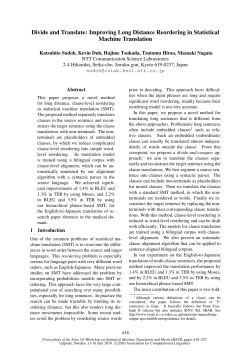 Divide and Translate: Improving Long Distance Reordering in