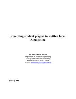 Presenting student project in written form: A guideline