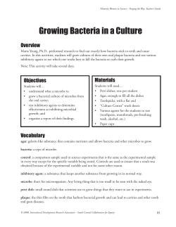 Growing Bacteria in a Culture