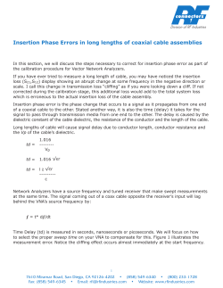 Insertion Phase Errors in long lengths of coaxial cable assemblies