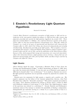 1 Einstein`s Revolutionary Light