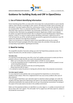 Guidance for building Study and CRF in OpenClinica