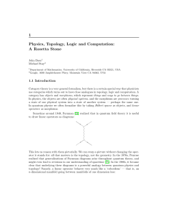 1 Physics, Topology, Logic and Computation: A Rosetta Stone