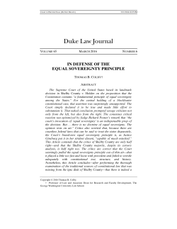 In Defense of the Equal Sovereignty Principle