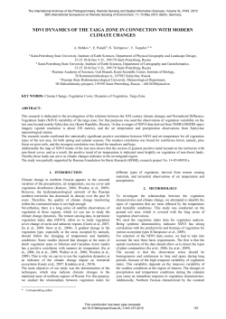 NDVI DYNAMICS OF THE TAIGA ZONE IN CONNECTION WITH