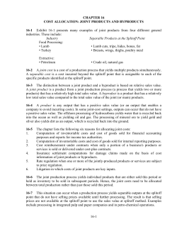 16-1 CHAPTER 16 COST ALLOCATION: JOINT