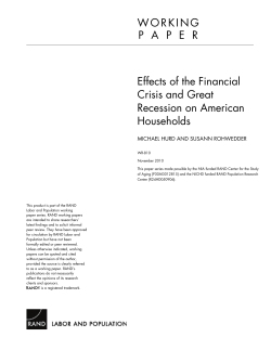 Effects of the Financial Crisis and Great Recession on American