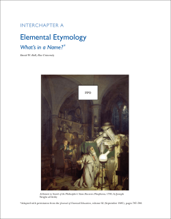 elemental etymology - McQuarrie General Chemistry
