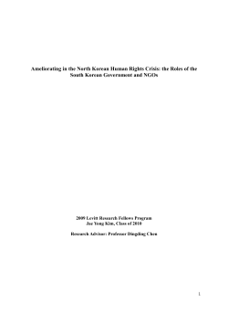 Ameliorating in the North Korean Human Rights Crisis: the Roles of