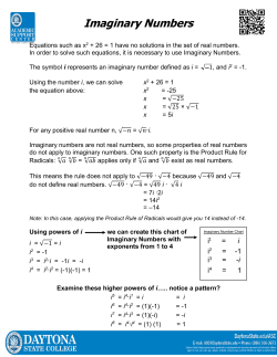 Imaginary Numbers - Daytona State College
