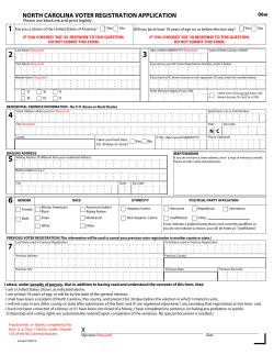 NORTH CAROLINA VOTER REGISTRATION APPLICATION
