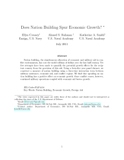 Nation Building and Economic Growth