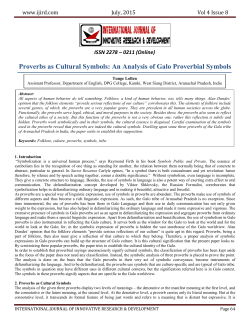 Proverbs as Cultural Symbols: An Analysis of Galo Proverbial Symbols