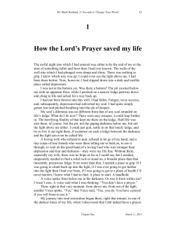 1 How the Lord`s Prayer saved my life