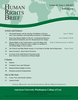 human rights brief - American University Washington College of Law
