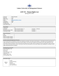 LAW 353- Human Rights Law