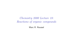 Chemistry 2000 Lecture 18: Reactions of organic compounds